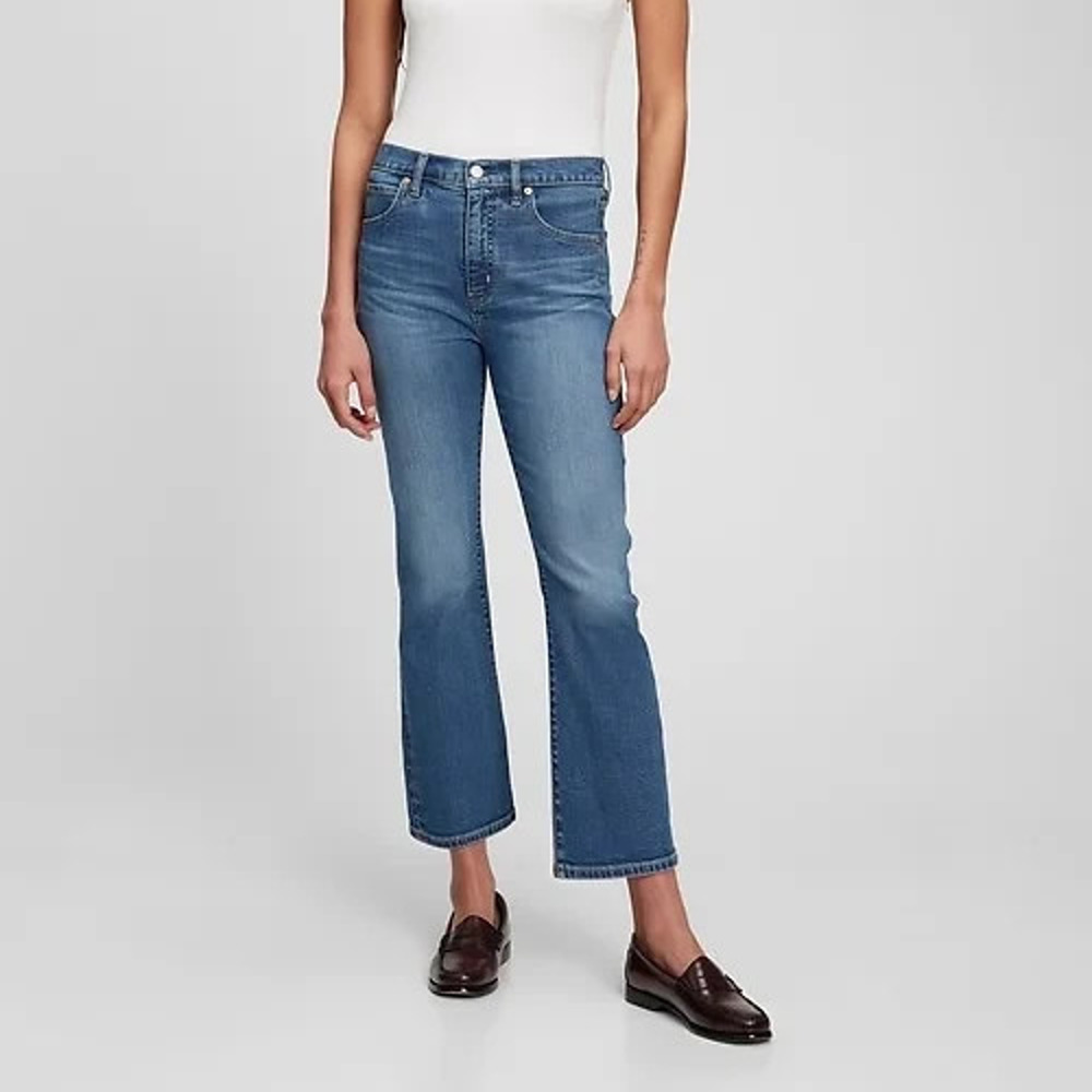 Gap High Rise Kick Fit Jeans Women's Size 29 8 Blue Denim Regular Fit Ankle - Picture 1 of 12